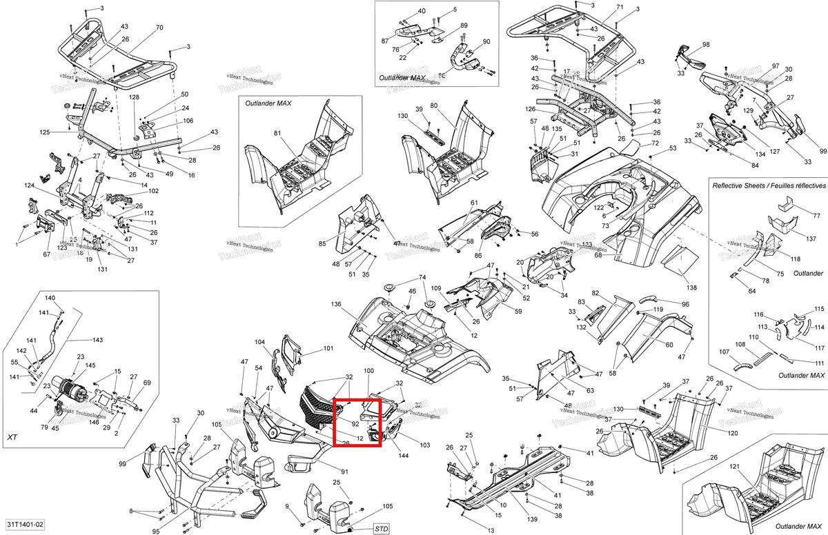 Деталь 705002779 на схеме узла 2014 Can-Am OUTLANDER 400 EFI, STD, XT Body And Accessories