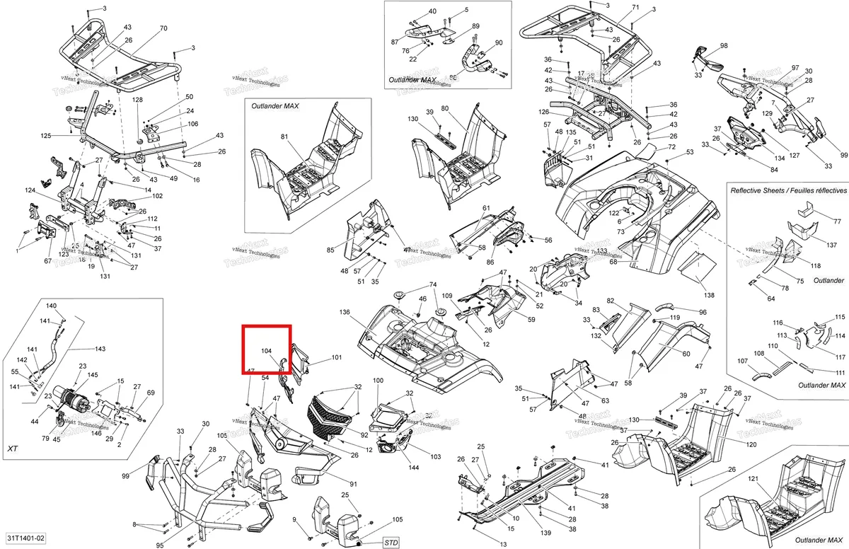 Деталь 705002781 на схеме узла 2014 Can-Am OUTLANDER 400 EFI, STD, XT Body And Accessories