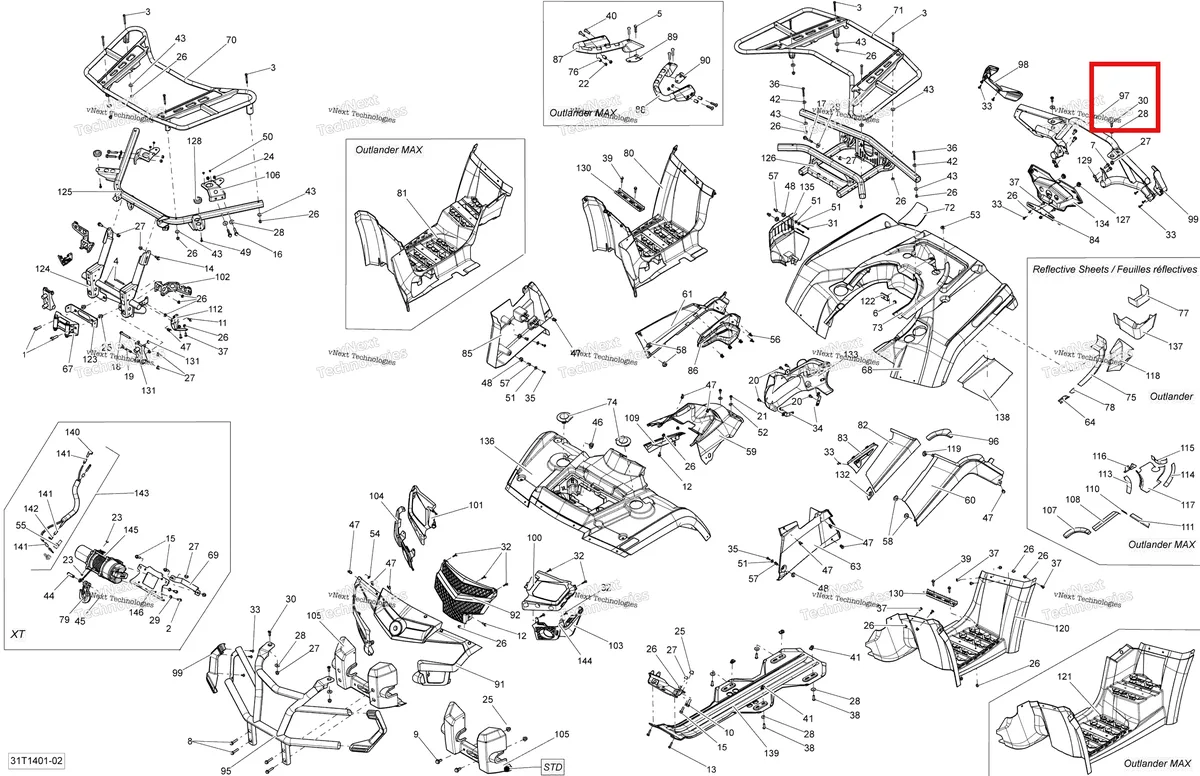 Деталь 705002806 на схеме узла 2014 Can-Am OUTLANDER 400 EFI, STD, XT Body And Accessories