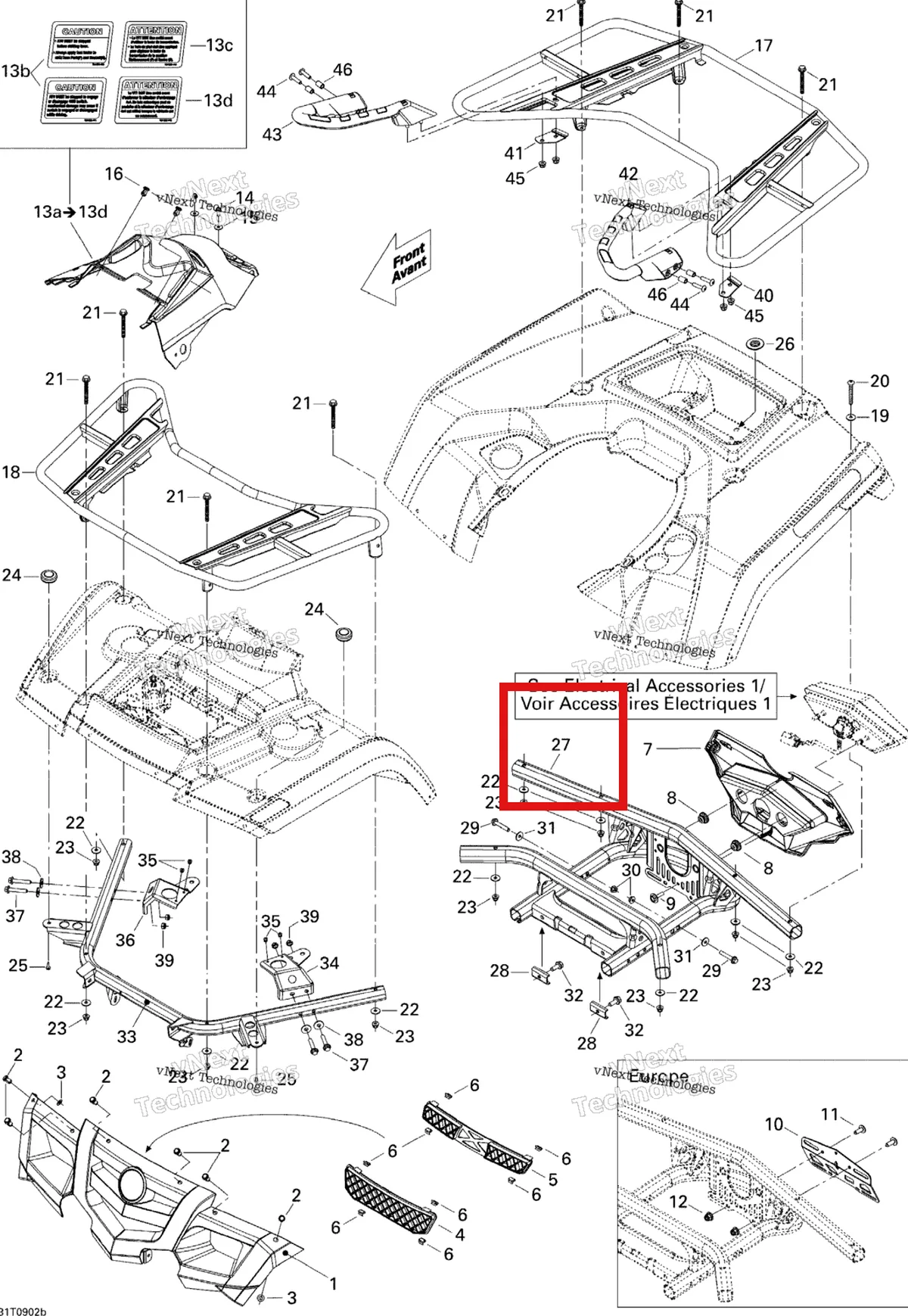 Деталь 705002851 (Опора Can-Am Outlander 400 XT (2008) (705002851)) на схеме узла 2009 Can-Am Outlander Max 400 EFI Body And Accessories 2