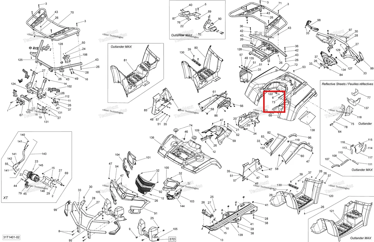 Деталь 705002954 на схеме узла 2014 Can-Am OUTLANDER MAX 400 EFI, STD, XT Body And Accessories