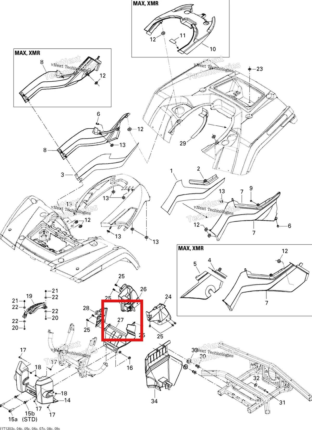 Деталь 705002988 на схеме узла 2012 Can-Am Outlander MAX 650EFI STD, XT & XT-P Body And Accessories 3