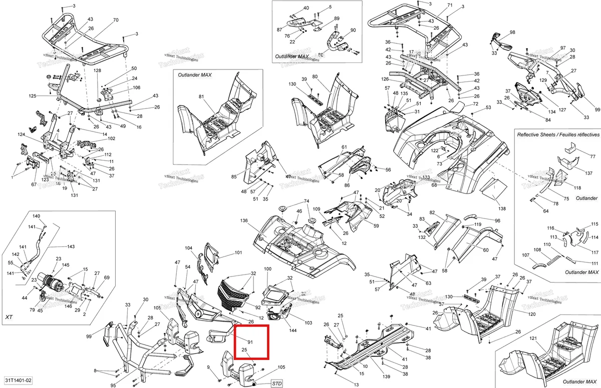 Деталь 705003080 на схеме узла 2014 Can-Am OUTLANDER 400 EFI, STD, XT Body And Accessories