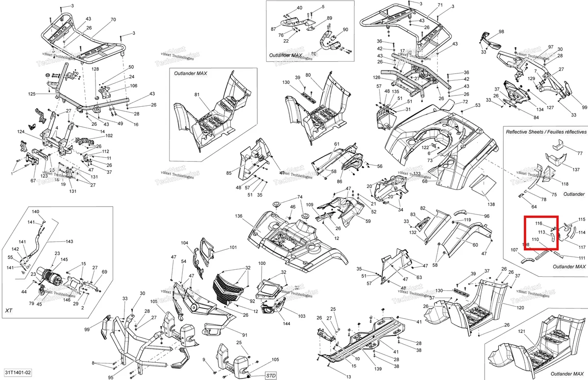 Деталь 705003082 на схеме узла 2014 Can-Am OUTLANDER MAX 400 EFI, STD, XT Body And Accessories
