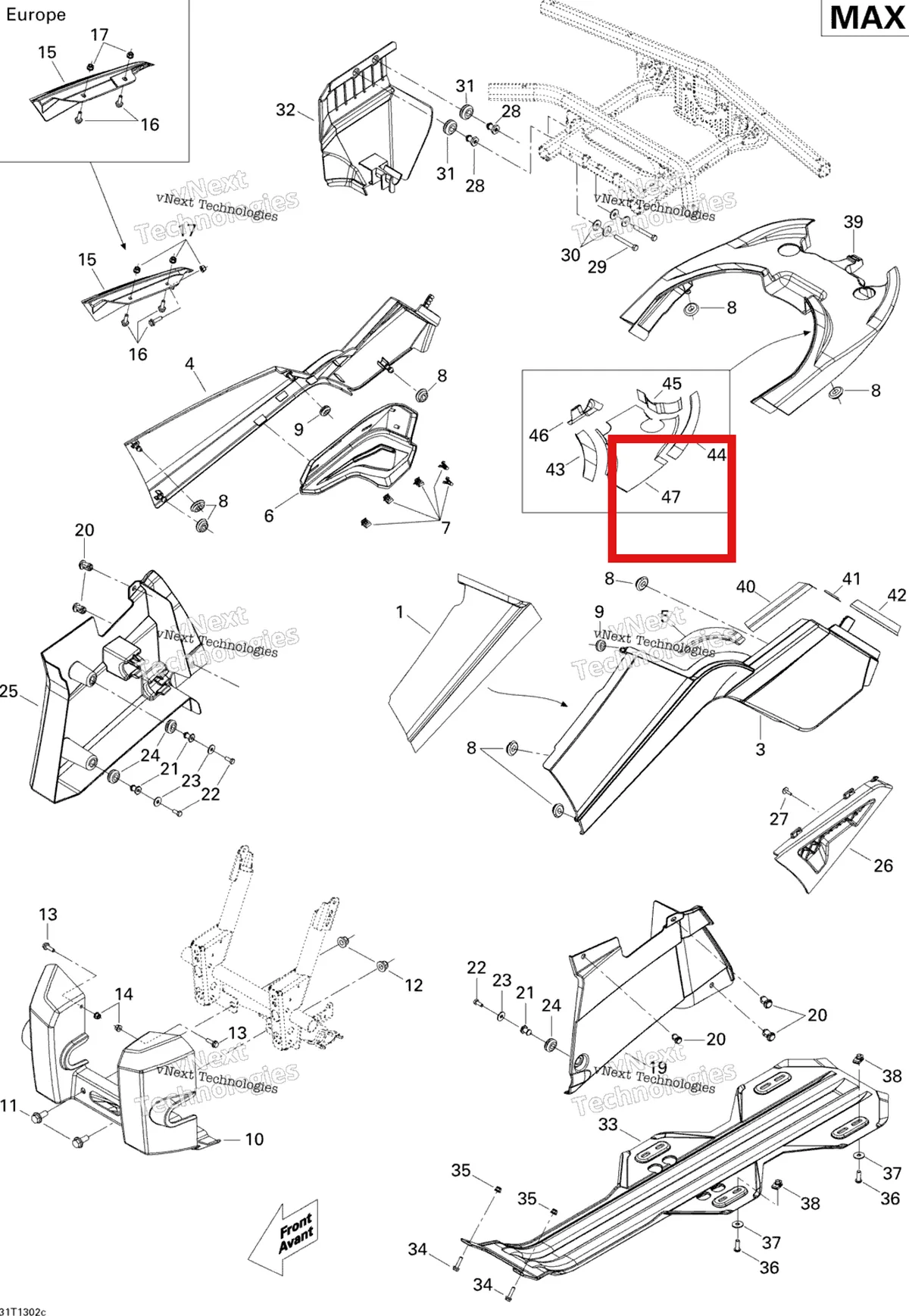 Деталь 705003086 на схеме узла 2013 Can-Am OUTLANDER MAX STD, XT, 400 EFI Body And Accessories 3