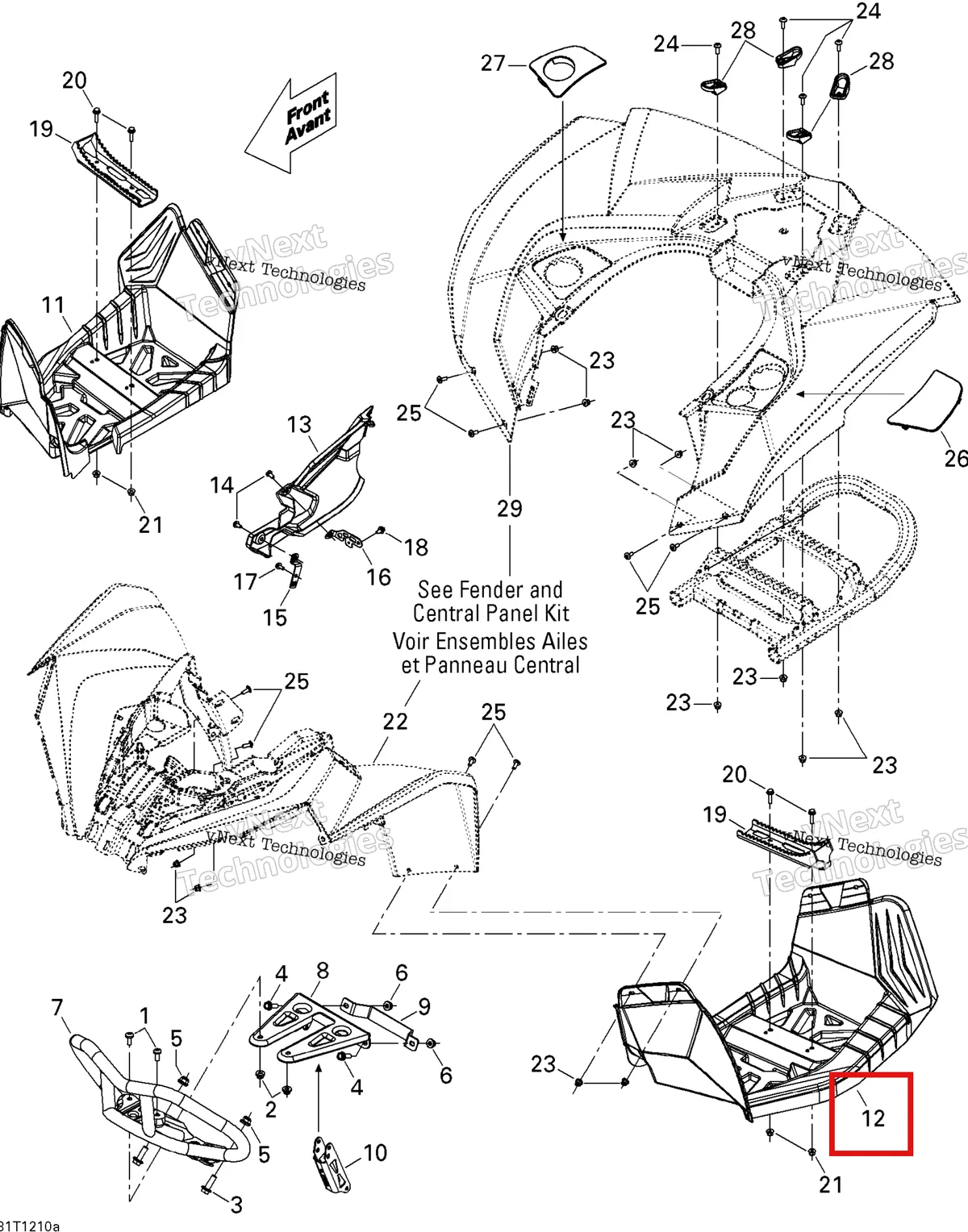 Деталь 705003135 на схеме узла 2012 Can-Am Renagade 500EFI STD Body And Accessories 1