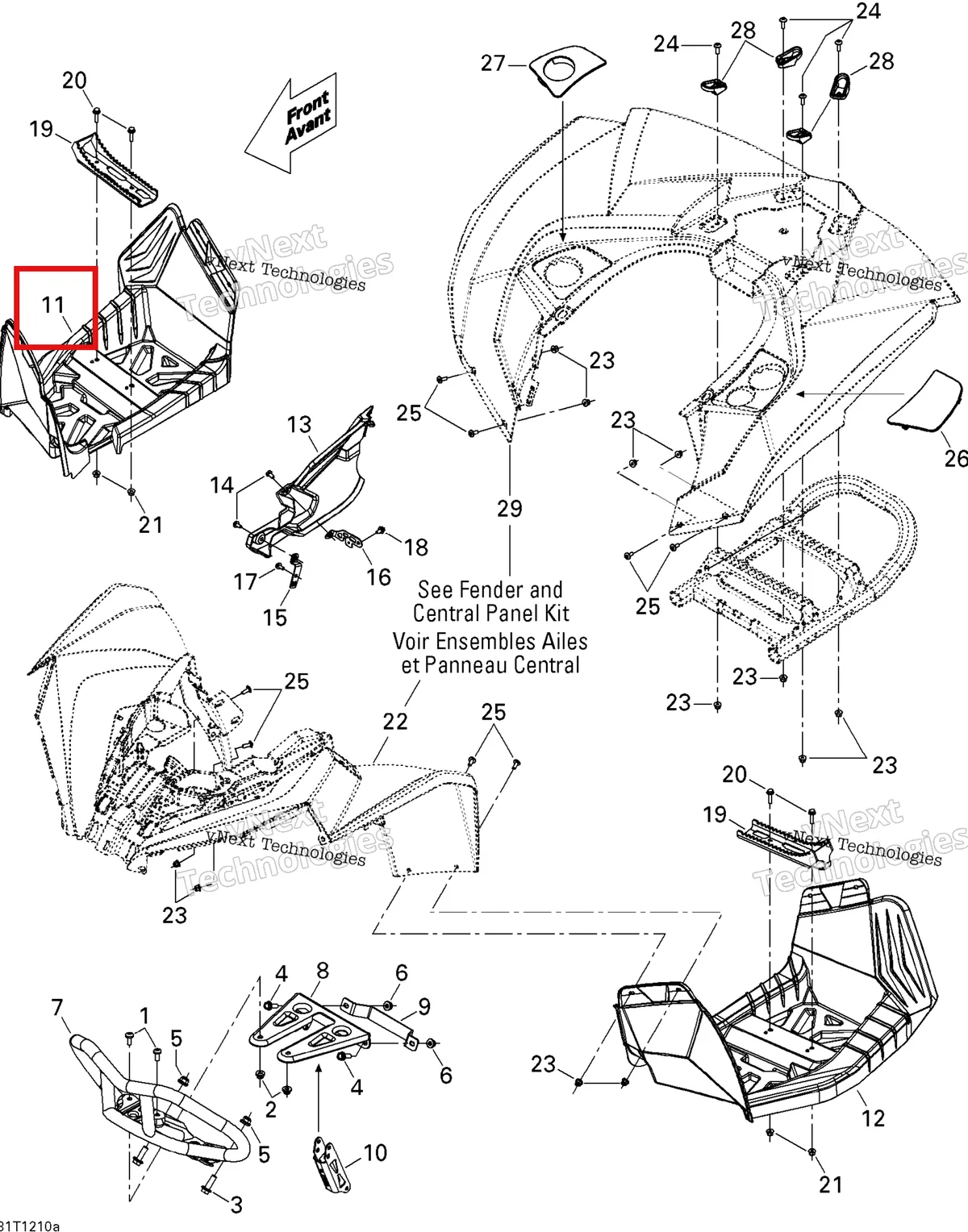 Деталь 705003136 на схеме узла 2012 Can-Am Renagade 500EFI STD Body And Accessories 1