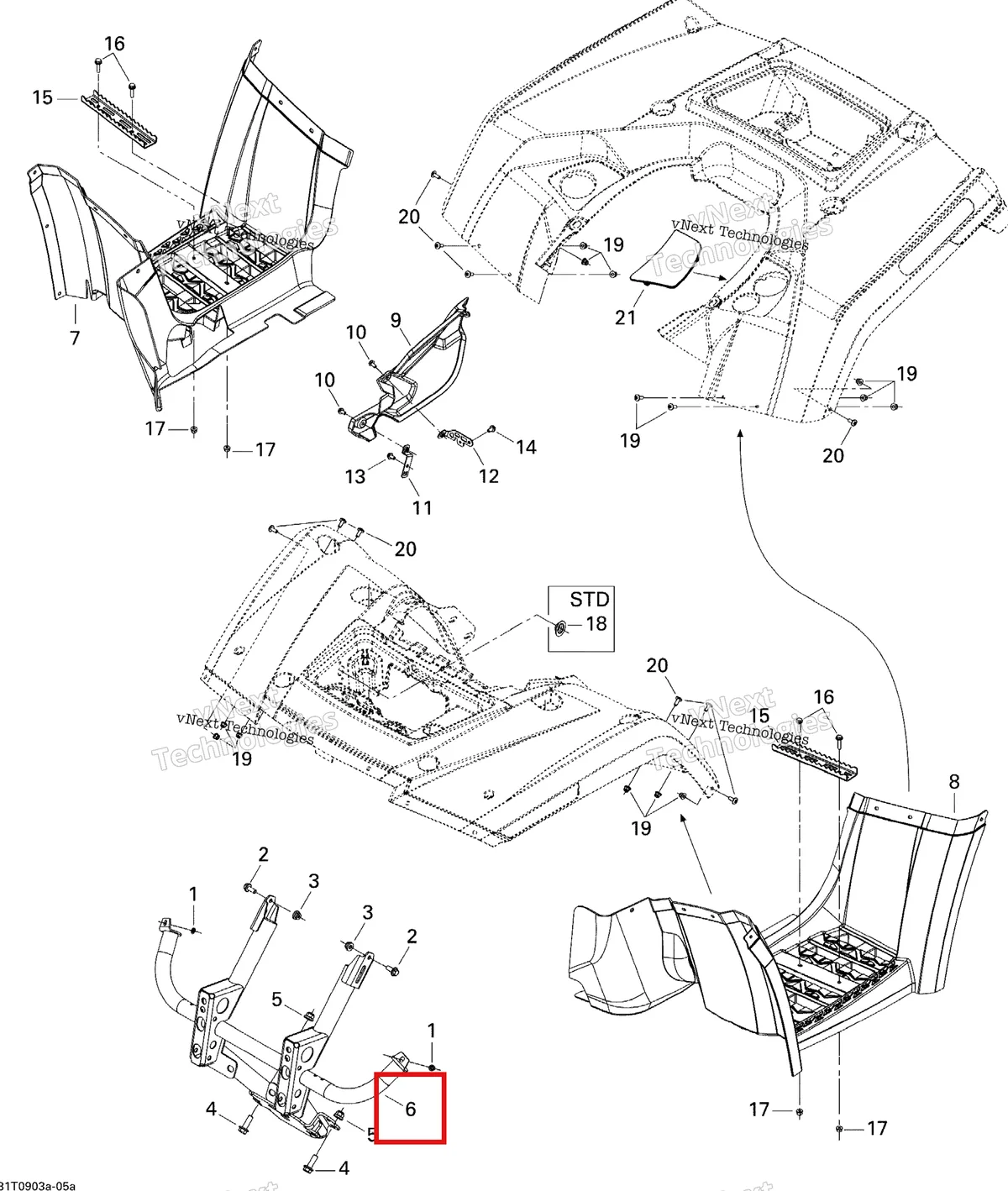 Деталь 705003196 на схеме узла 2009 Can-Am Outlander 650 EFI XT Body And Accessories 1, Xt