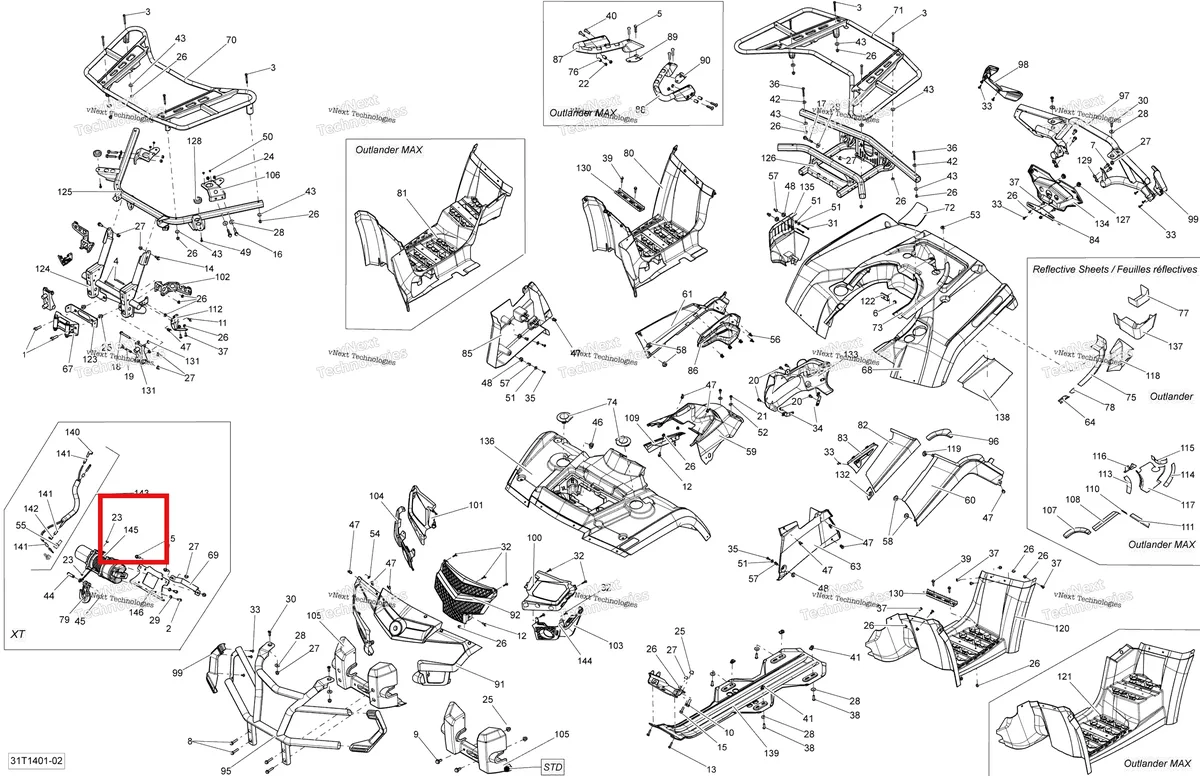 Деталь 705003296 на схеме узла 2014 Can-Am OUTLANDER 400 EFI, STD, XT Body And Accessories
