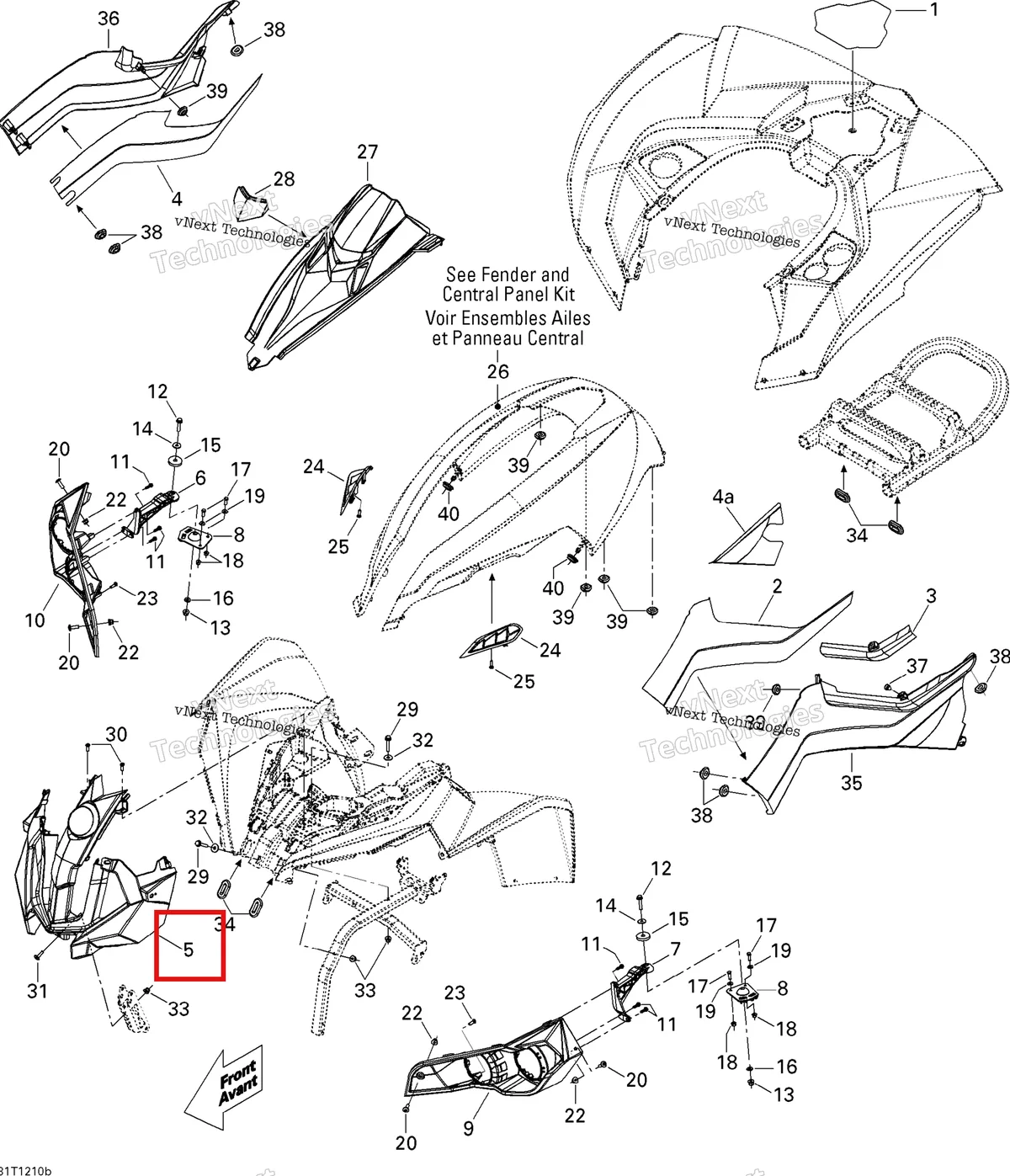 Деталь 705003489 на схеме узла 2012 Can-Am Renagade 500EFI STD Body And Accessories 2
