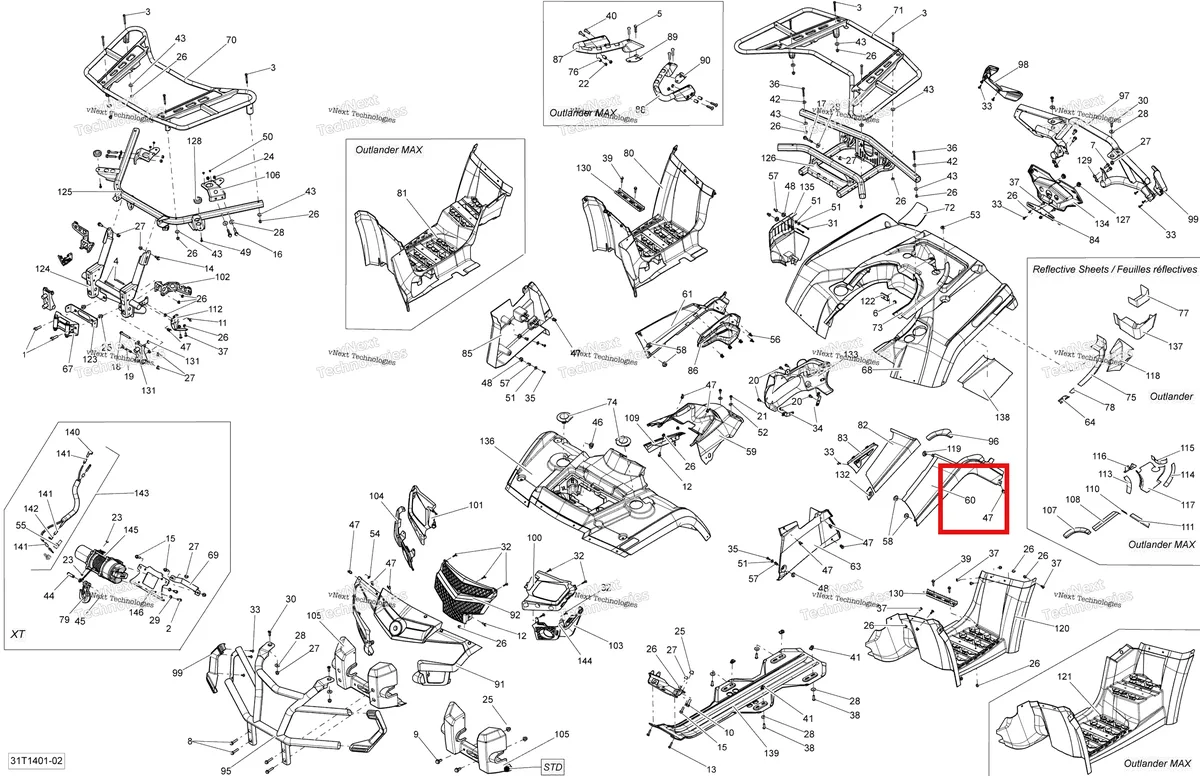 Деталь 705003499 на схеме узла 2014 Can-Am OUTLANDER 400 EFI, STD, XT Body And Accessories