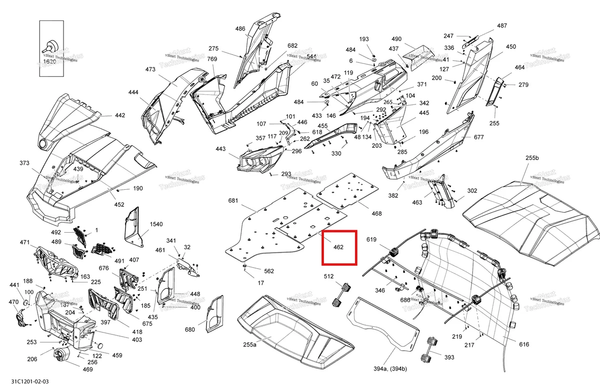 Деталь 705003513 на схеме узла 2012 Can-Am Commander LTD, 1000 EFI Body And Accessories