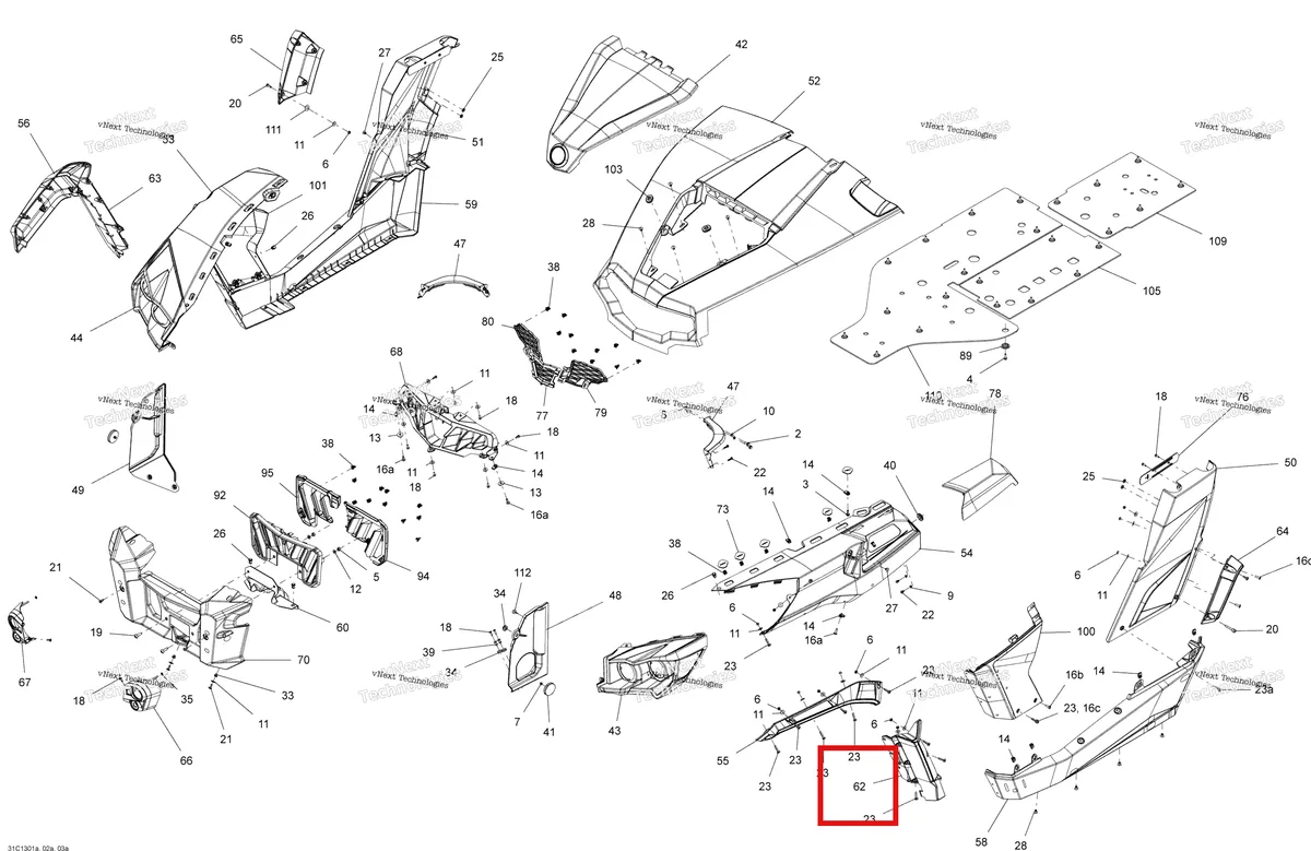 Деталь 705003601 на схеме узла 2013 Can-Am COMMANDER LTD 1000 Body And Accessories