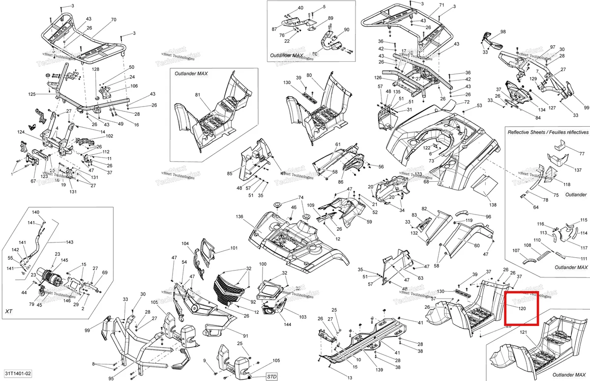 Деталь 705003632 на схеме узла 2014 Can-Am OUTLANDER 400 EFI, STD, XT Body And Accessories