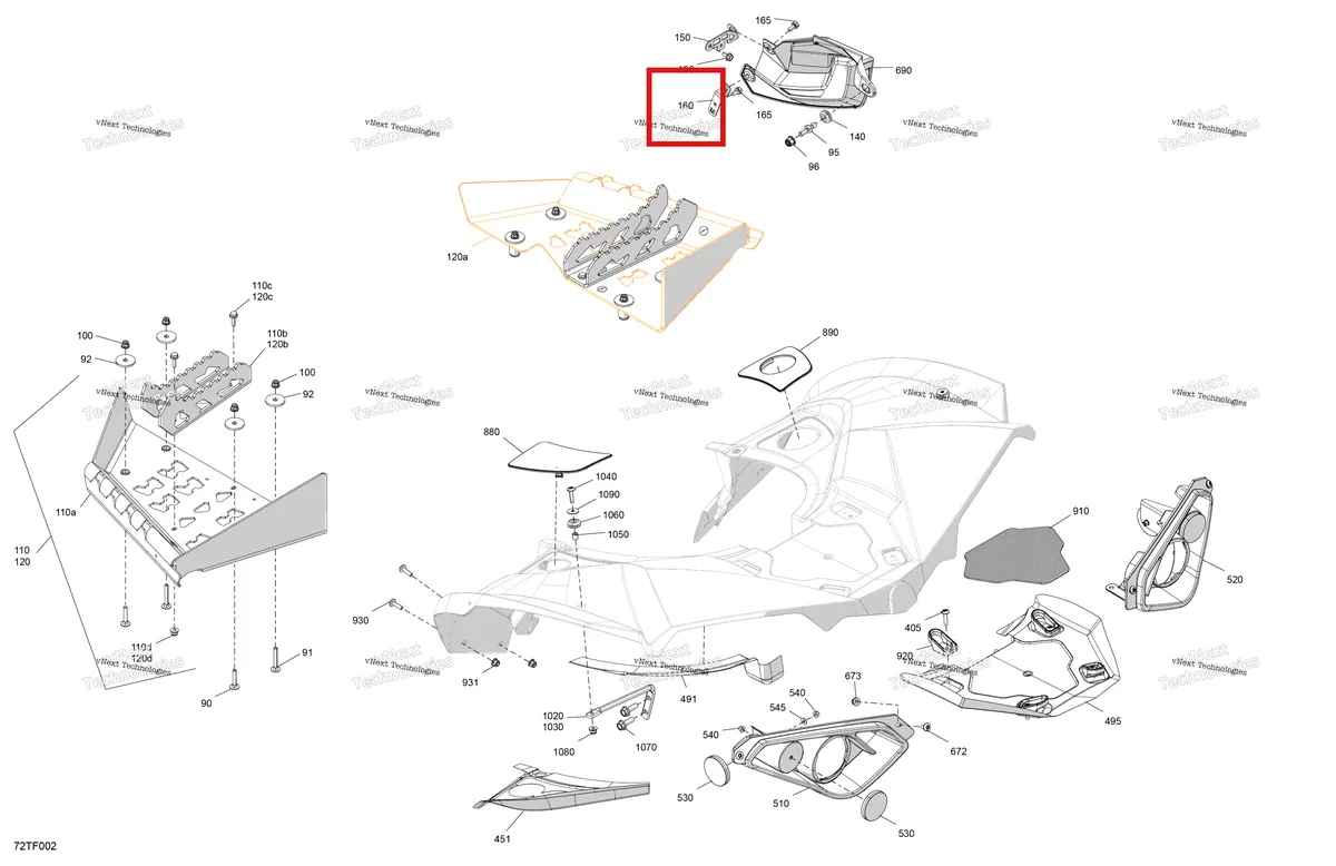 Деталь 705003646 на схеме узла 2026 Can-Am RENEGADE - 4X4 - XMR - 1000R EFI - 5UTA - Hyper Silver Body - Rear Section