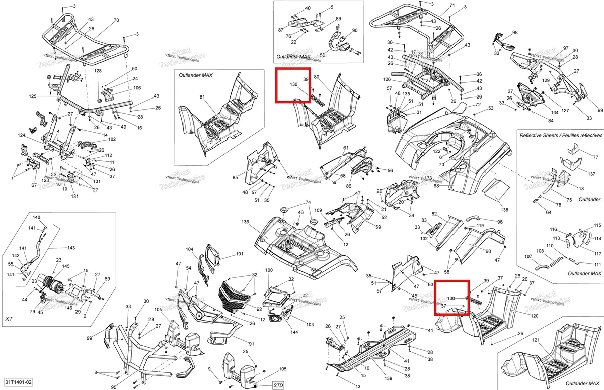 Деталь 705003648 на схеме узла 2014 Can-Am OUTLANDER 400 EFI, STD, XT Body And Accessories
