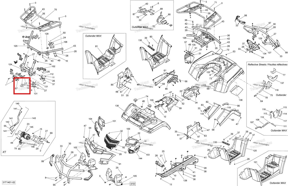 Деталь 705003649 на схеме узла 2014 Can-Am OUTLANDER 400 EFI, STD, XT Body And Accessories