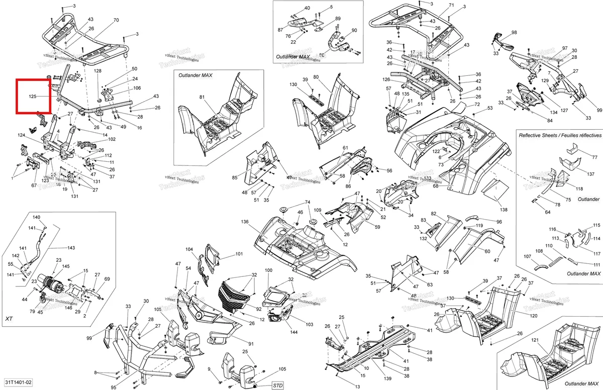 Деталь 705003655 на схеме узла 2014 Can-Am OUTLANDER 400 EFI, STD, XT Body And Accessories