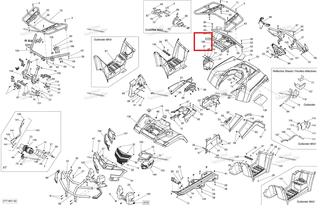 Деталь 705003656 на схеме узла 2014 Can-Am OUTLANDER 400 EFI, STD, XT Body And Accessories