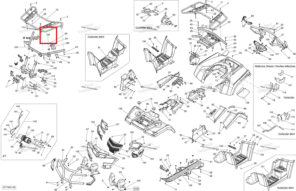 Деталь 705003667 на схеме узла 2014 Can-Am OUTLANDER 400 EFI, STD, XT Body And Accessories