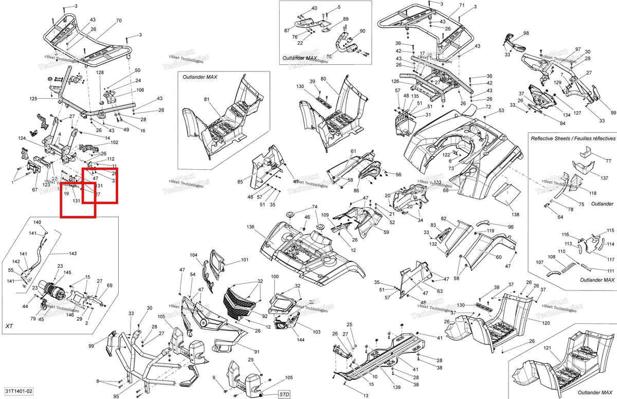 Деталь 705003828 на схеме узла 2014 Can-Am OUTLANDER 400 EFI, STD, XT Body And Accessories