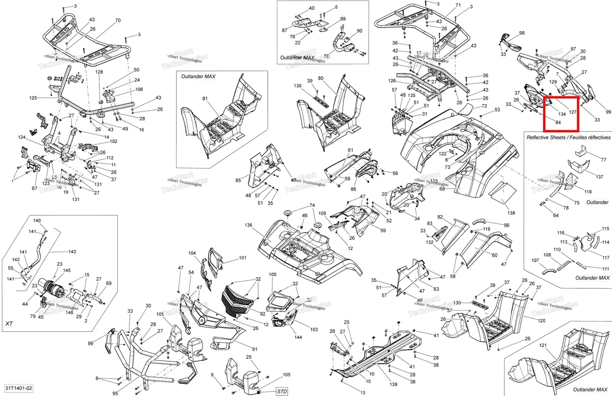Деталь 705003840 на схеме узла 2014 Can-Am OUTLANDER 400 EFI, STD, XT Body And Accessories