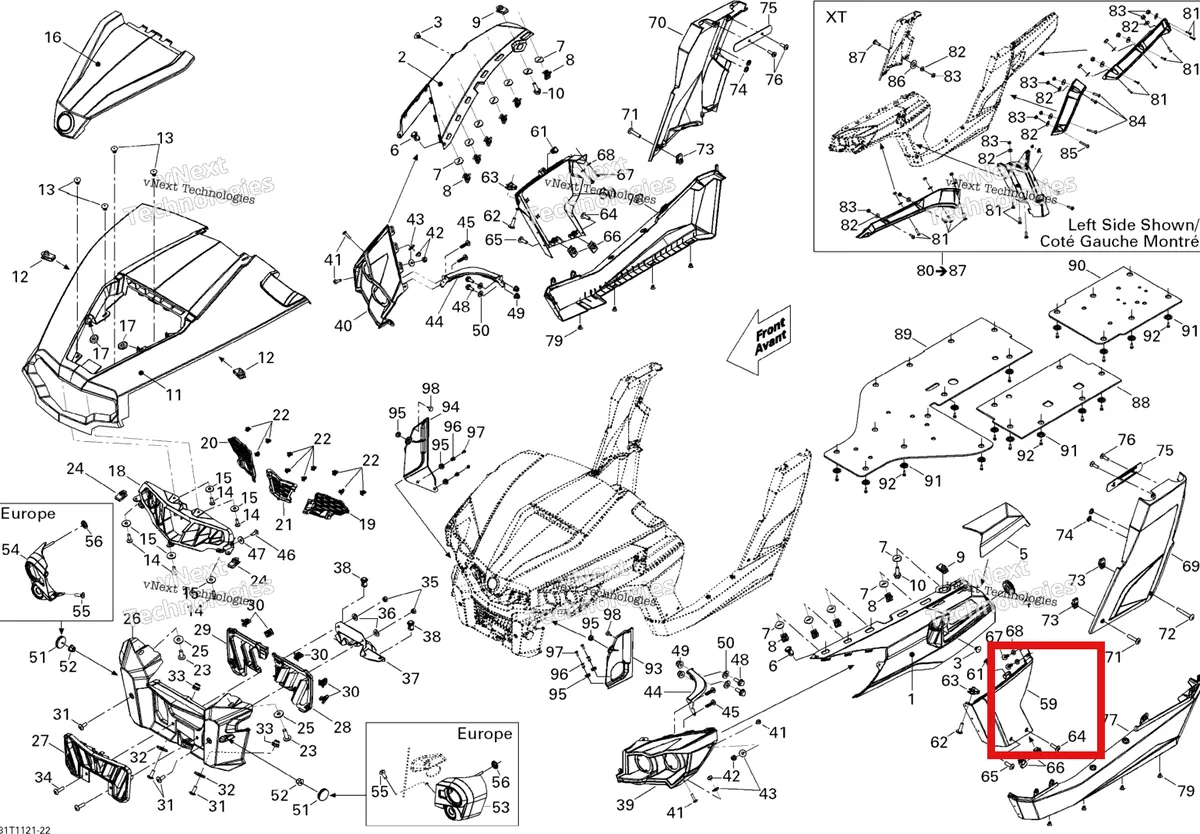 Деталь 705003847 на схеме узла 2011 Can-Am Commander 1000 Body And Accessories