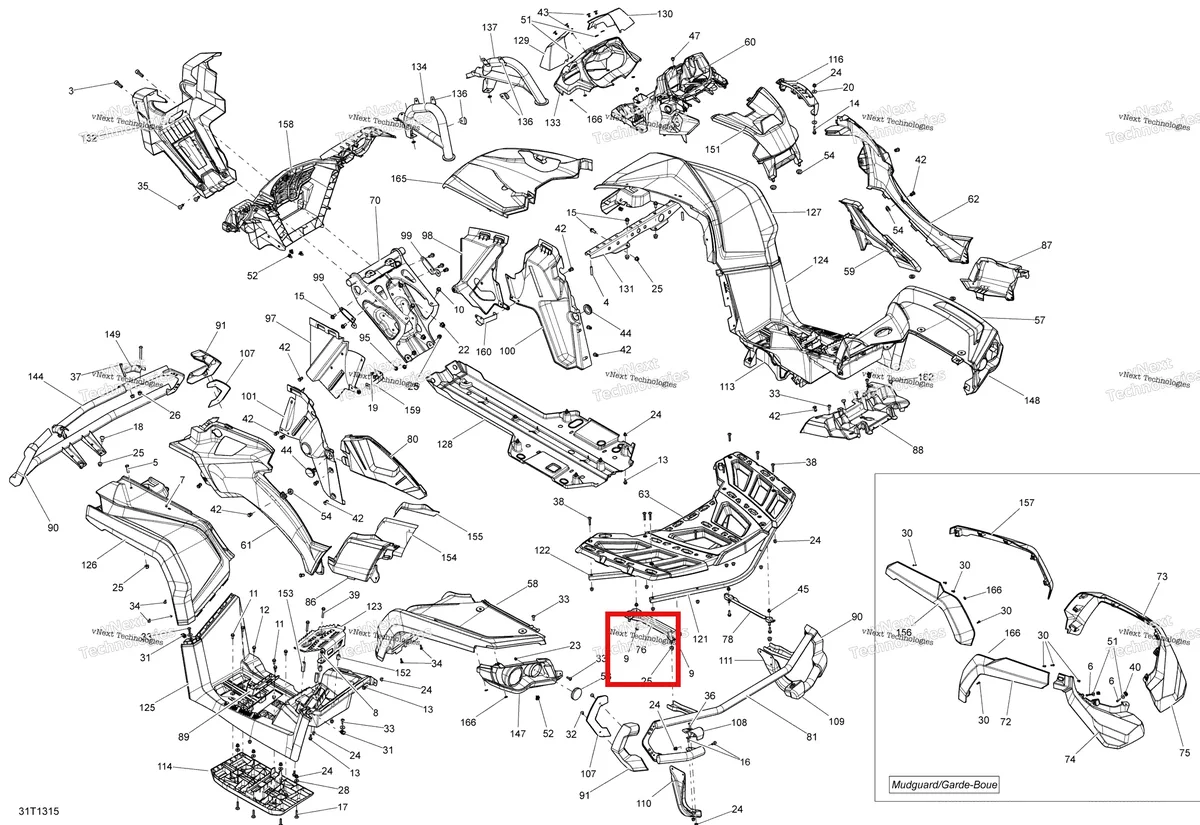 Деталь 705003995 на схеме узла 2013 Can-Am OUTLANDER 1000EFI XMR Body And Accessories