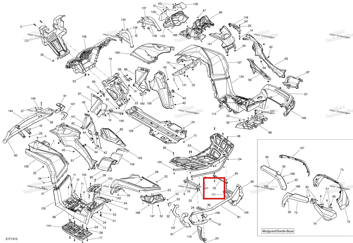 Деталь 705003996 на схеме узла 2013 Can-Am OUTLANDER 1000EFI XMR Body And Accessories