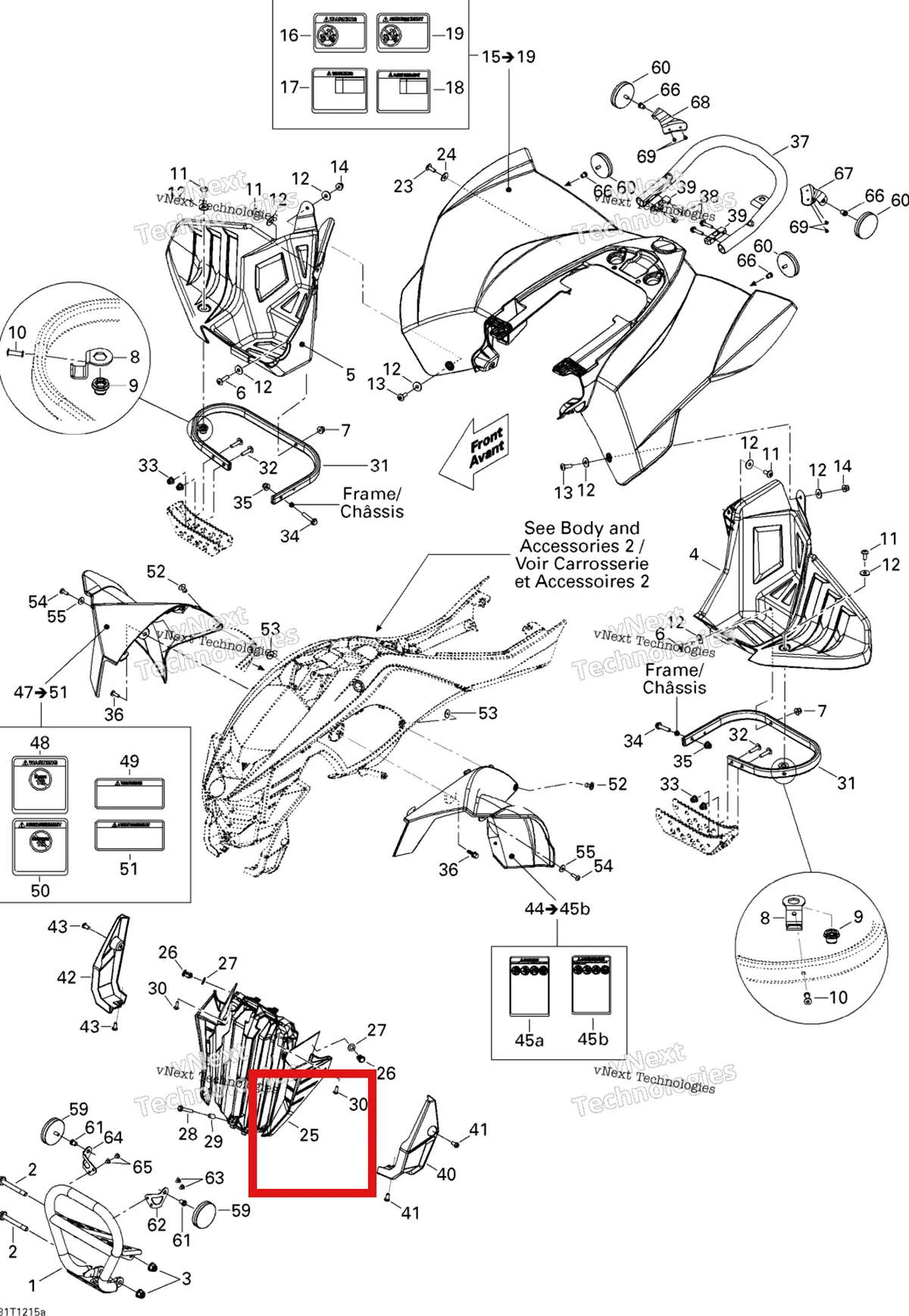 Деталь 705004009 на схеме узла 2015 Can-Am DS 450EFI STD Body And Accessories 1