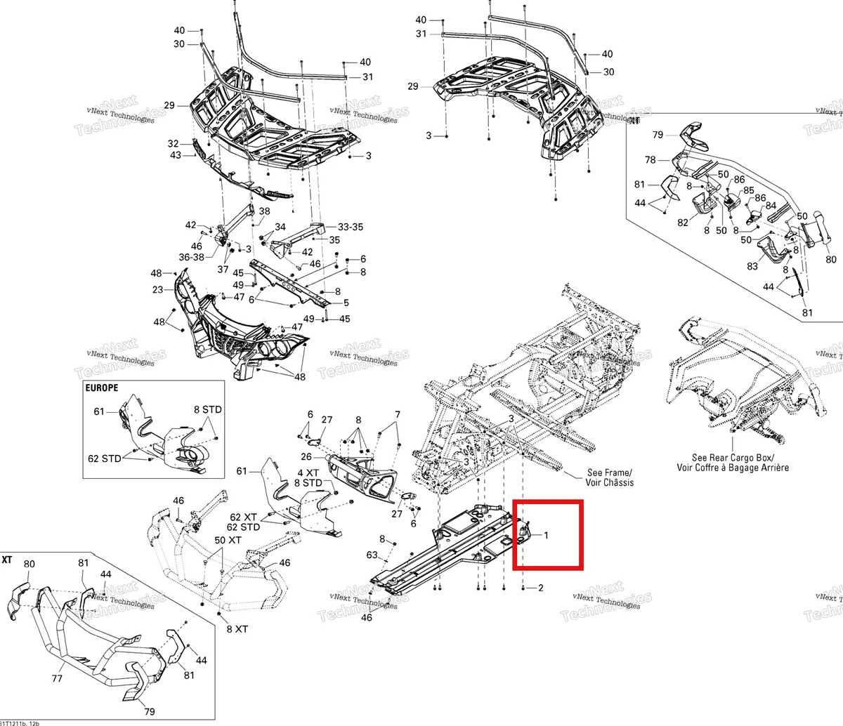 Деталь 705004154 на схеме узла 2012 Can-Am Outlander STD, XT, 1000 EFI Body And Accessories 2