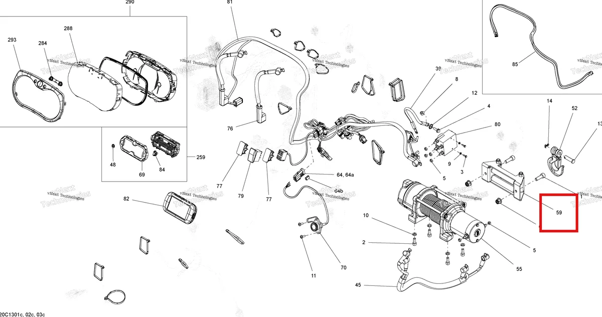 Деталь 705004228 на схеме узла 2013 Can-Am COMMANDER LTD 1000 Electrical System Ltd