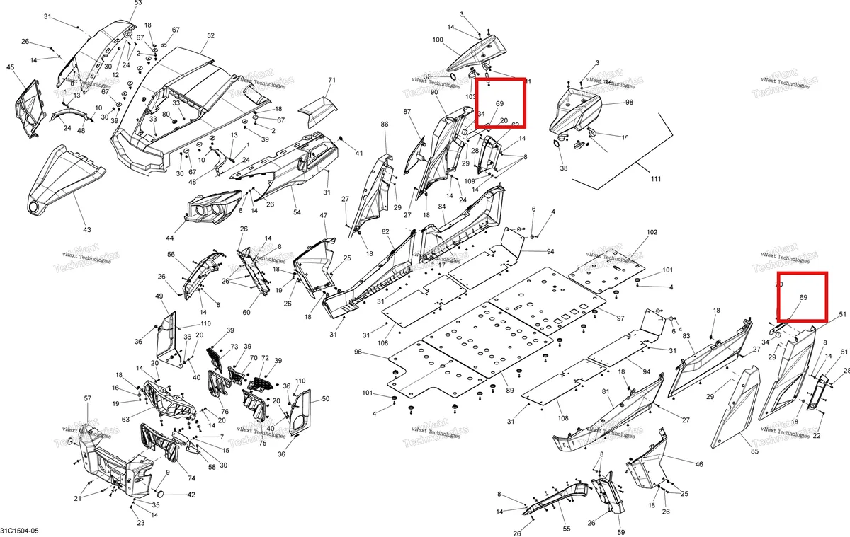 Деталь 705004261 на схеме узла 2015 Can-Am COMMANDER MAX 1000_DPS_XT Body And Accessories