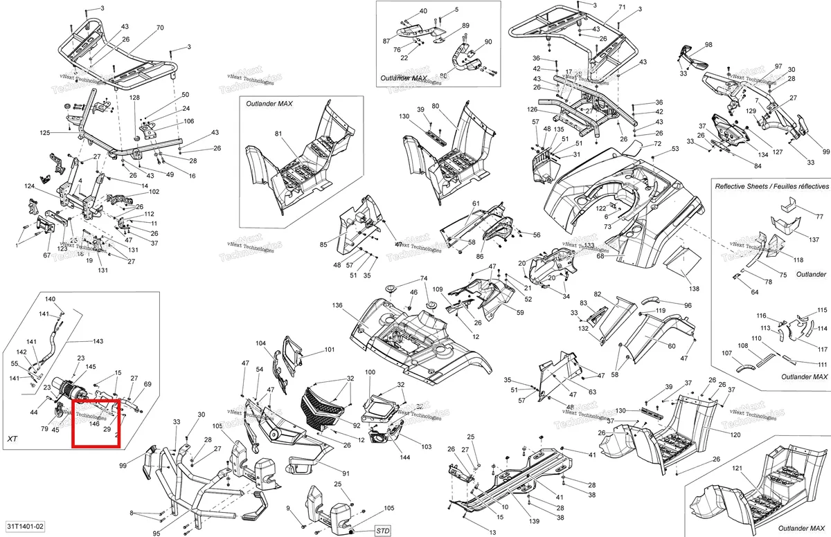 Деталь 705004278 на схеме узла 2014 Can-Am OUTLANDER 400 EFI, STD, XT Body And Accessories