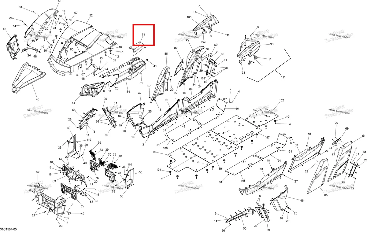 Деталь 705004382 на схеме узла 2015 Can-Am COMMANDER MAX 1000_DPS_XT Body And Accessories