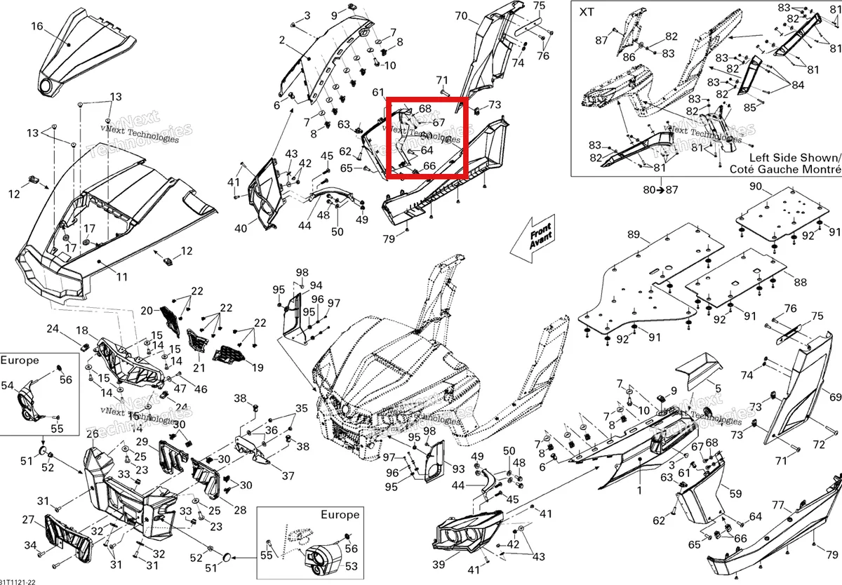Деталь 705004390 на схеме узла 2011 Can-Am Commander 1000 Body And Accessories