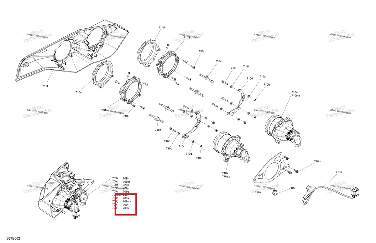 Деталь 705004508 на схеме узла 2022 Can-Am Renegade 1000R EFI - XXC - CE Electric - Headlights