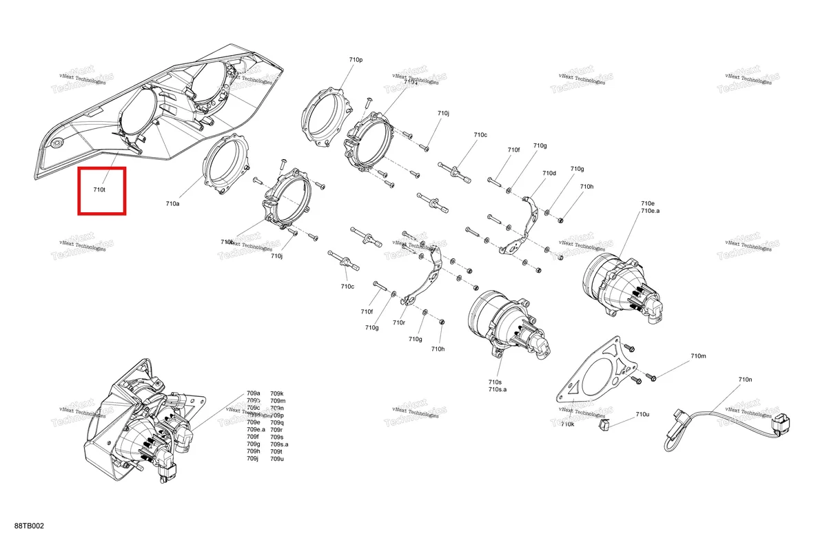 Деталь 705004509 на схеме узла 2022 Can-Am Renegade 1000R EFI - XXC - CE Electric - Headlights