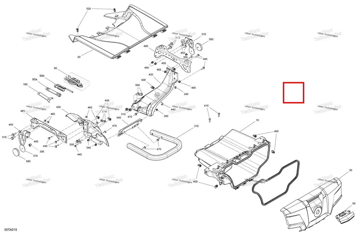 Деталь 705004564 на схеме узла 2021 Can-Am Outlander 650 EFI - XU - CE Body - Storage Tray