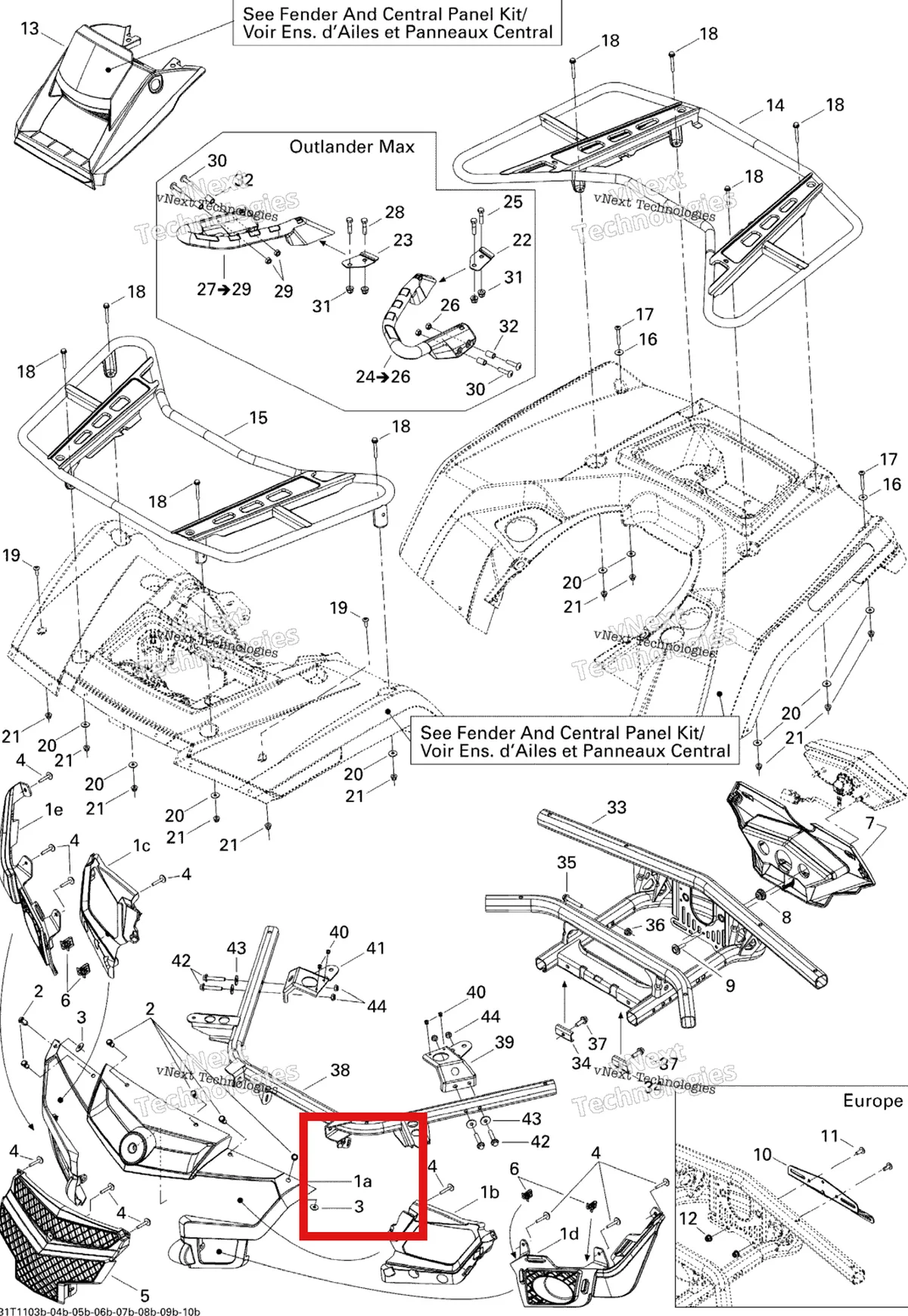 Деталь 705004776 на схеме узла 2011 Can-Am Outlander Max 800R EFI Body And Accessories 2