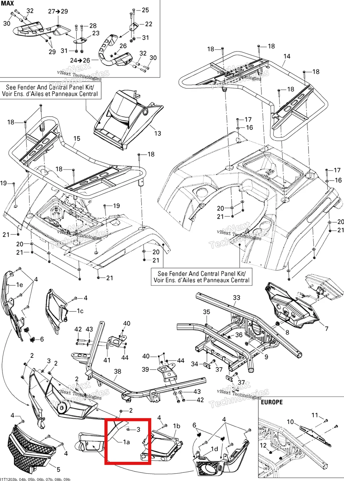 Деталь 705004804 на схеме узла 2012 Can-Am Outlander MAX 650EFI STD, XT & XT-P Body And Accessories 2