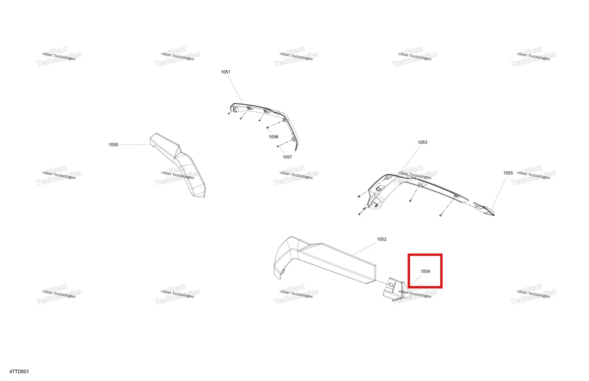Деталь 705004888 на схеме узла 2024 Can-Am Outlander MAX 1000R EFI 4X4 - 5URA - XT Package - Platinum Silver Satin Body - Mudguard