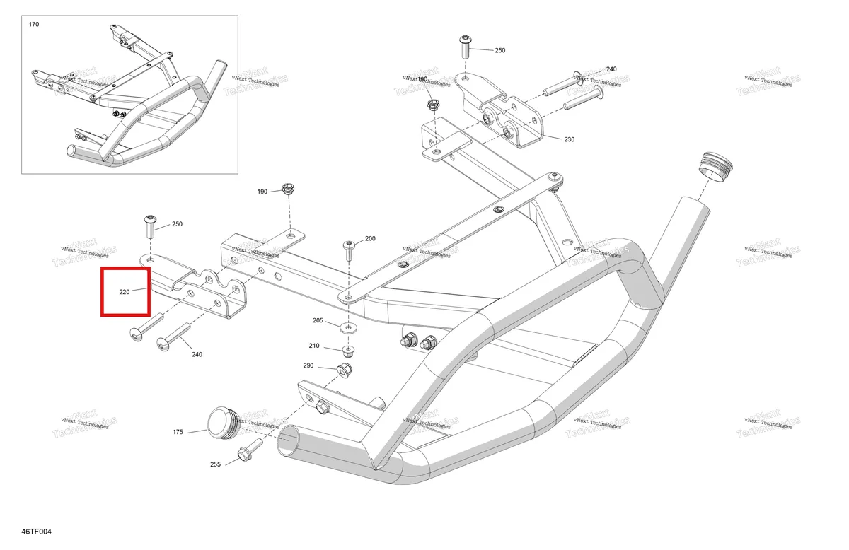 Деталь 705004977 на схеме узла 2026 Can-Am RENEGADE - 4X4 - XMR - 1000R EFI - 5UTA - Hyper Silver Body - Rear Bumper