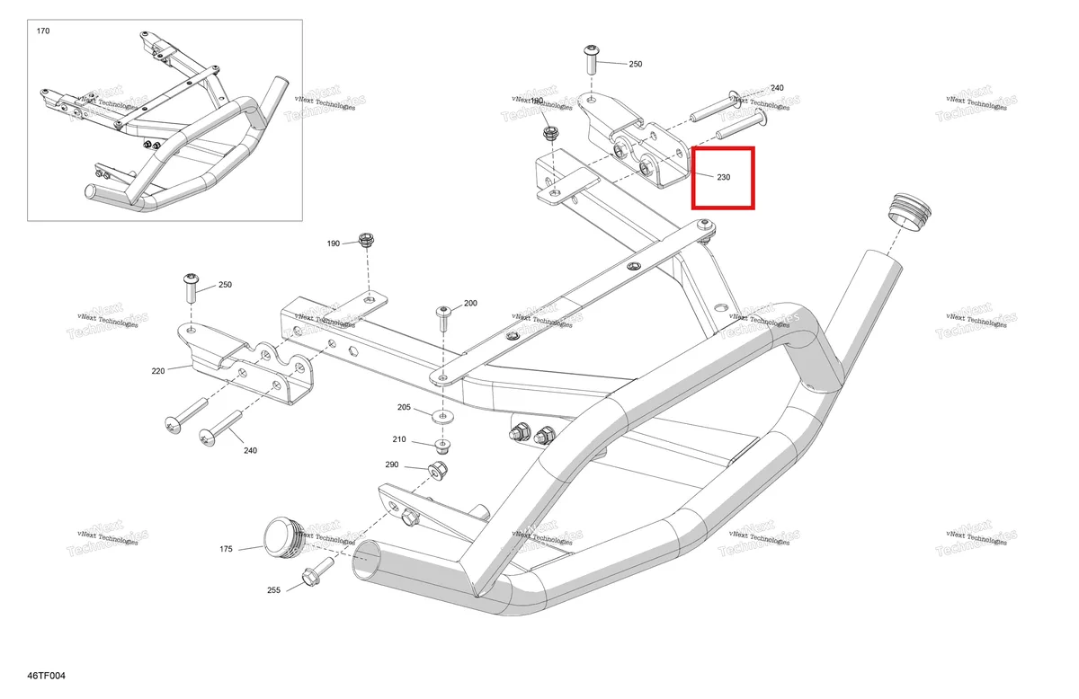 Деталь 705004978 на схеме узла 2026 Can-Am RENEGADE - 4X4 - XMR - 1000R EFI - 5UTA - Hyper Silver Body - Rear Bumper