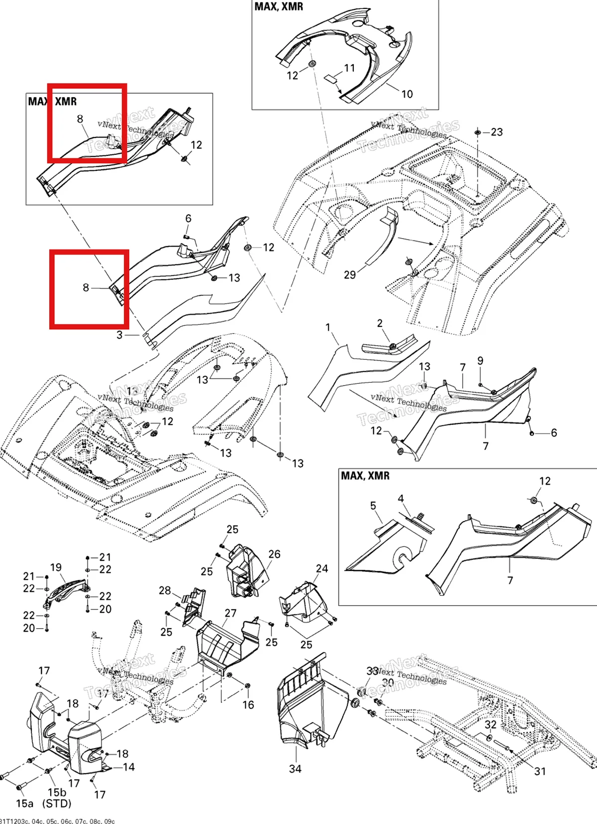 Деталь 705005046 на схеме узла 2012 Can-Am Outlander MAX 650EFI STD, XT & XT-P Body And Accessories 3