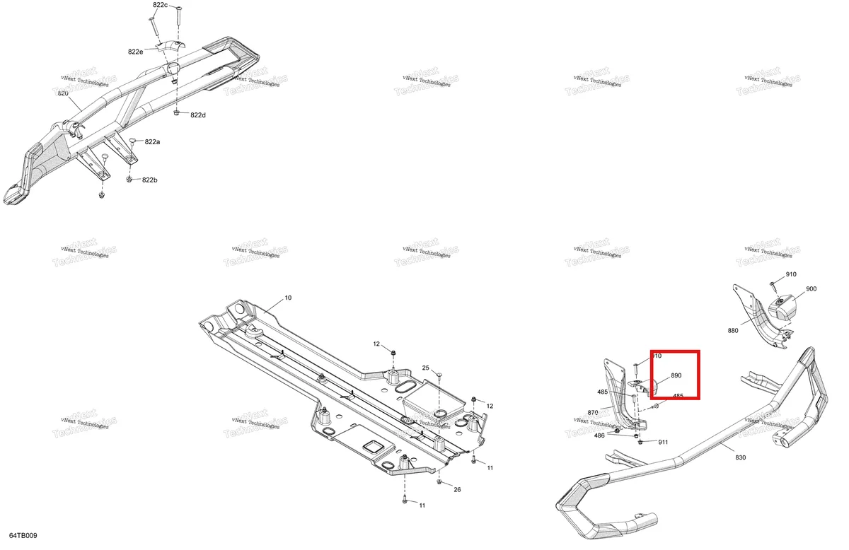 Деталь 705005094 на схеме узла 2022 Can-Am Outlander 1000R EFI - XMR - CE Body - Skid Plate And Bumper