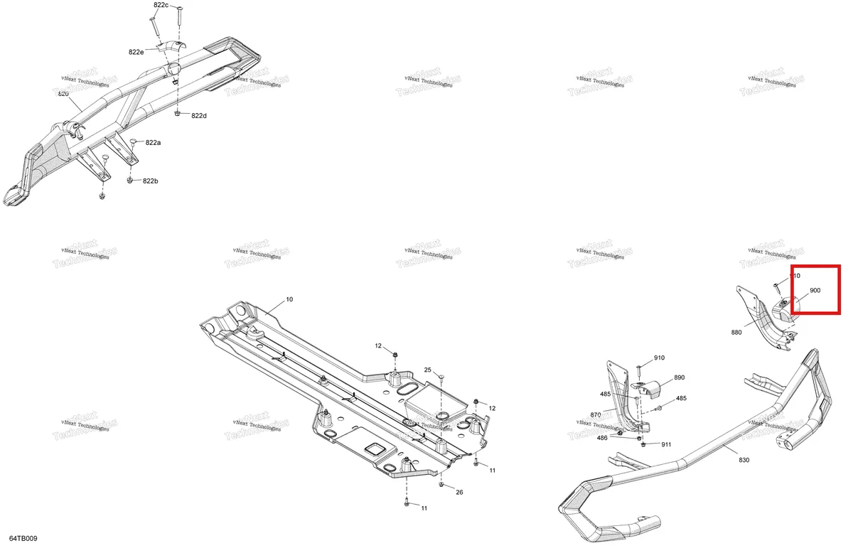 Деталь 705005095 на схеме узла 2022 Can-Am Outlander 1000R EFI - XMR - CE Body - Skid Plate And Bumper