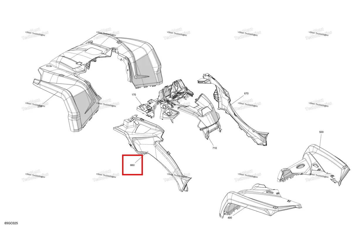 Деталь 705005237 на схеме узла 2023 Can-Am Outlander 570 EFI - MR Body - Fender Kit