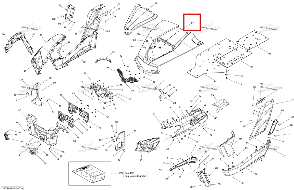 Деталь 705005289 на схеме узла 2014 Can-Am COMMANDER 1000 STD, DPS, XT, XT-P Body And Accessories