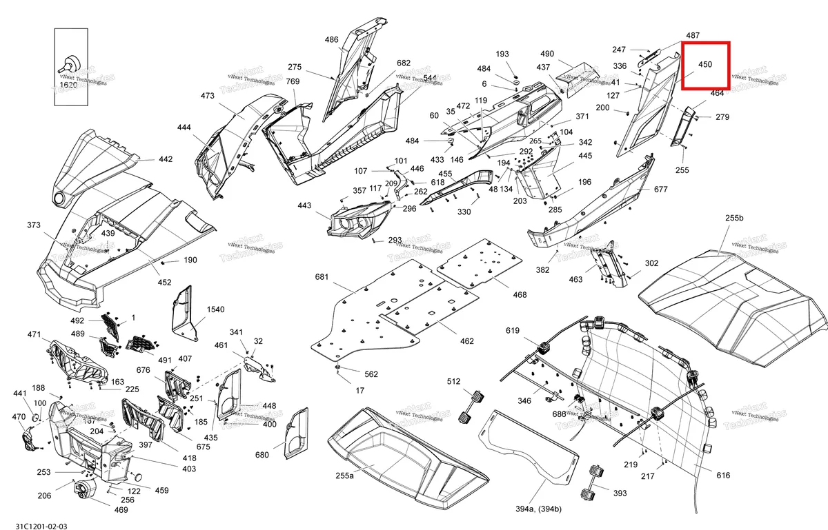 Деталь 705005297 на схеме узла 2012 Can-Am Commander LTD, 1000 EFI Body And Accessories